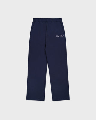 Syracuse Embroidered Wide Sweatpant - Navy/White