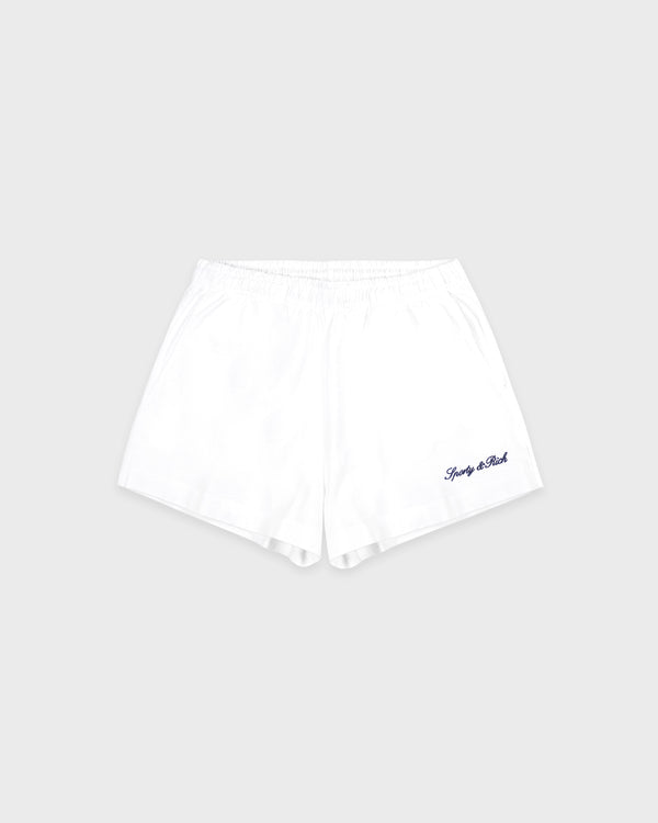Syracuse Embroidered Disco Short - White/Navy