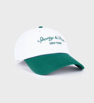 White and green cap with 'Sporty & Rich New York' text on a white background
