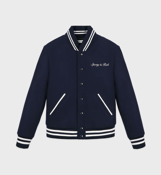 Syracuse Wool Varsity Jacket - Navy