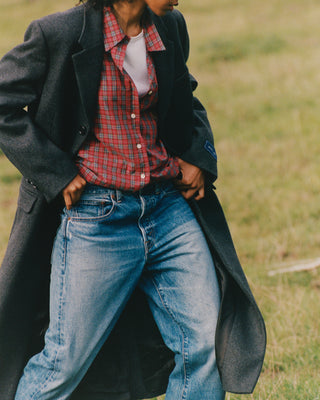 Signature Logo Structured Wool Coat - Dark Grey