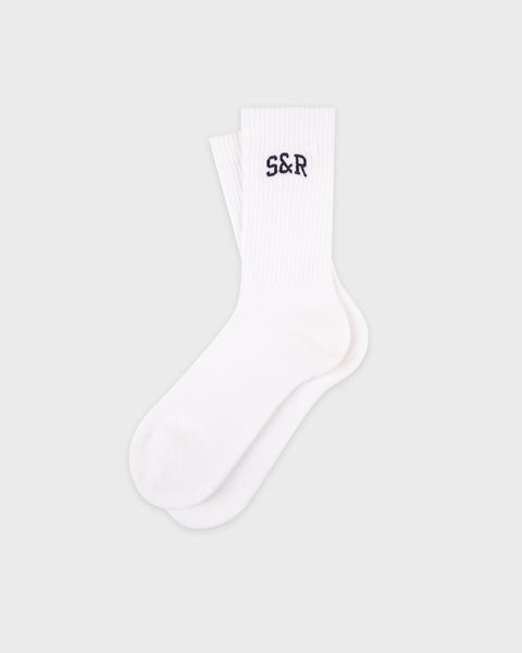 S&R Ivy Socks - White/Navy