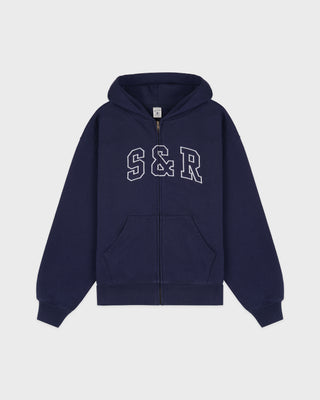S&R Ivy Zip Hoodie - Navy/White