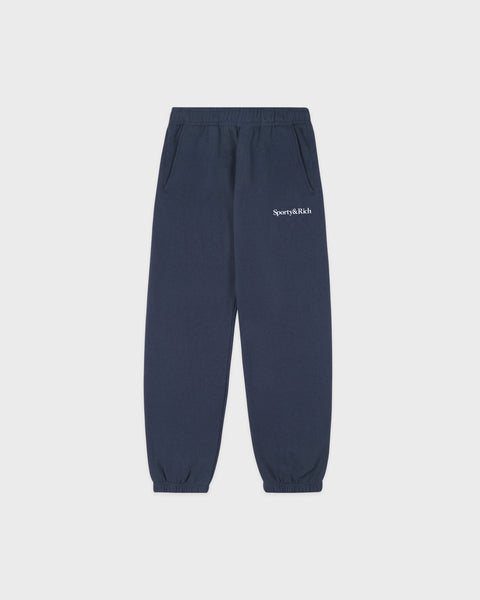Serif Logo Kids Sweatpant - Light Navy/White