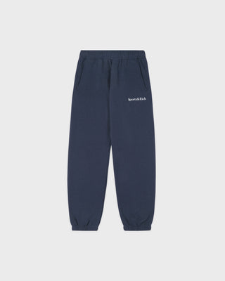Serif Logo Kids Sweatpant - Light Navy/White