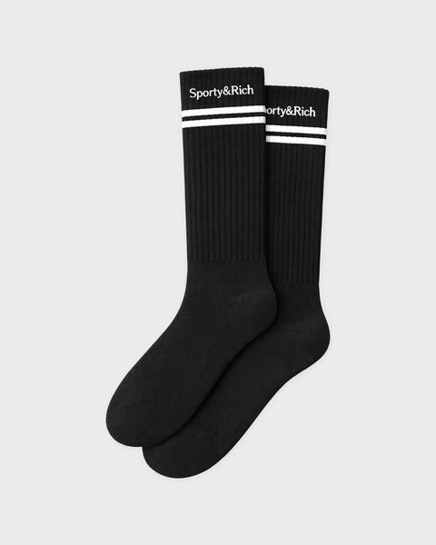 Smooky Serif Logo Ski Socks - Black/White
