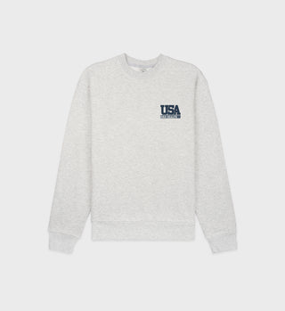 Crewneck USA - Gris Chiné/Marine