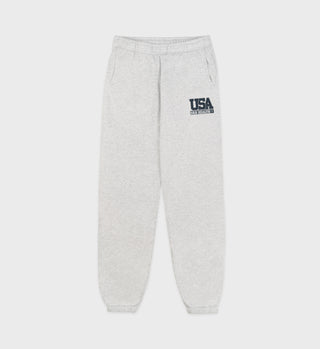 Pantalon sweat USA - Gris Chiné/Marine