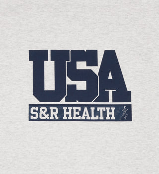 USA Crewneck - Heather Gray/Navy