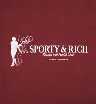 Tennis Club T-Shirt - Merlot/White