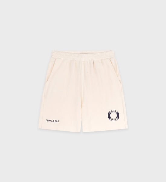 Buoy Terry Gym Short - Cream/Navy