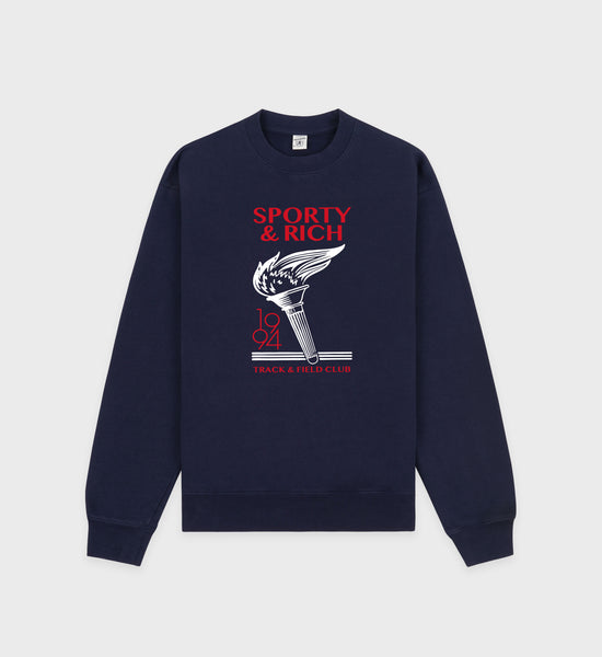 Torch Crewneck - Navy/Sports Red/White