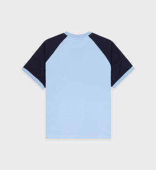 Ringer Tee - Baby Blue/Navy