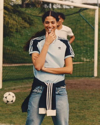 Ringer Tee - Baby Blue/Navy