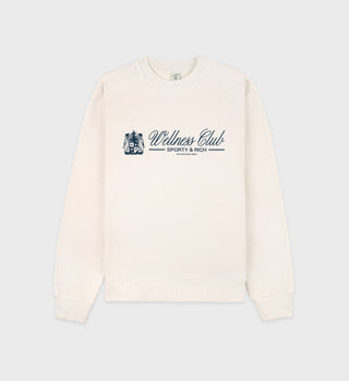 Unicorn Crest Crewneck - Cream/Navy