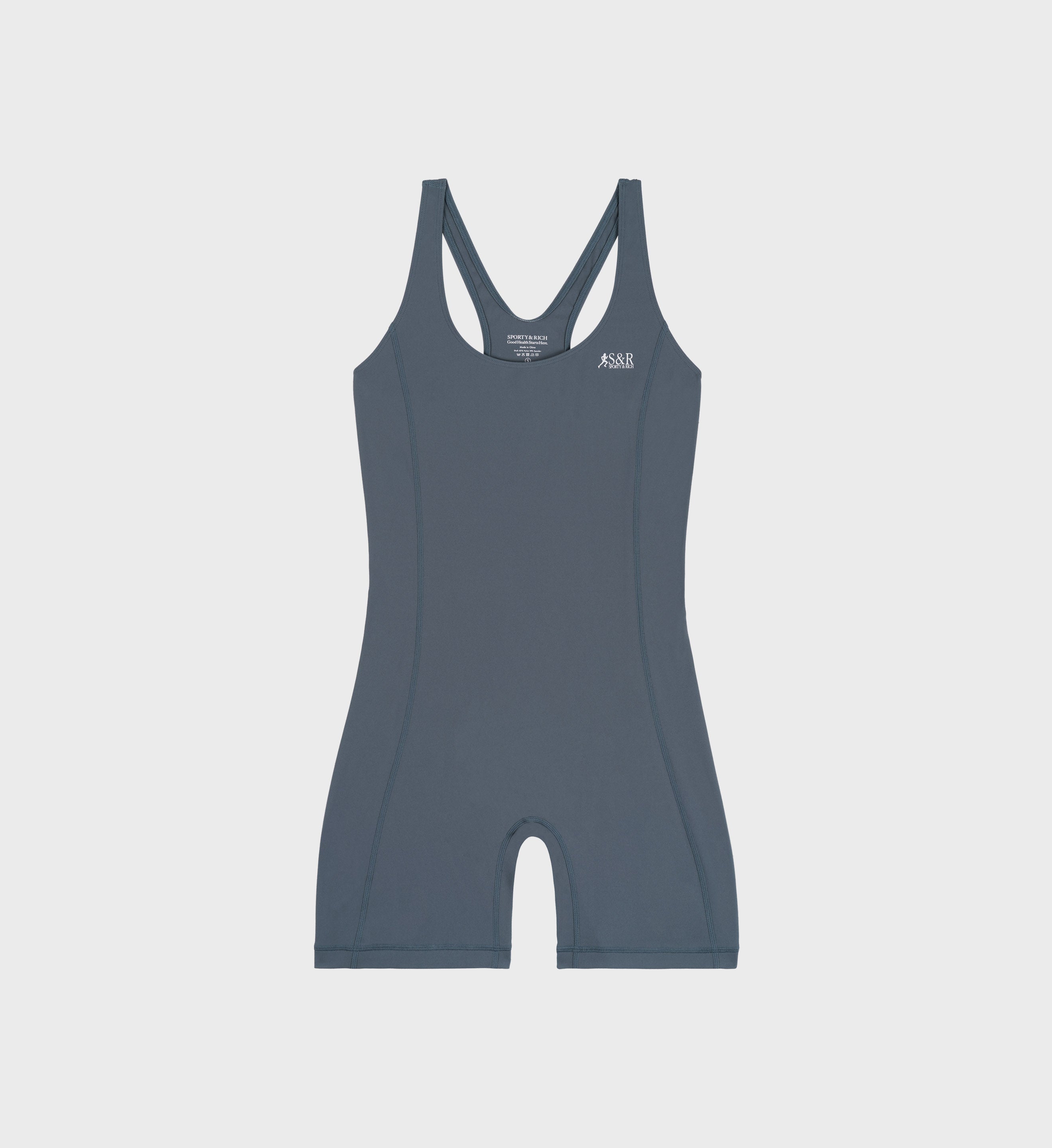 Sporty amp; Rich The Lea Action leotard - SLATE/WHITE