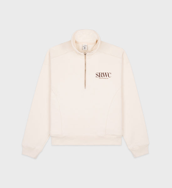 Upper East Side Quarter Zip - Cream/Chocolate