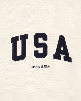USA Knitted Sweater - Ecru/Navy