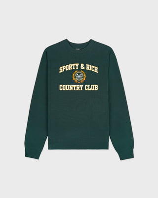 Varsity Crest Crewneck - Forest/Gold/Ecru