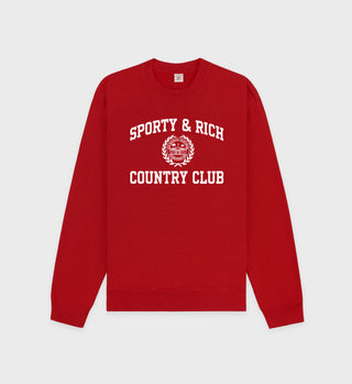 Sweat col rond Varsity Crest - Rubis/Blanc