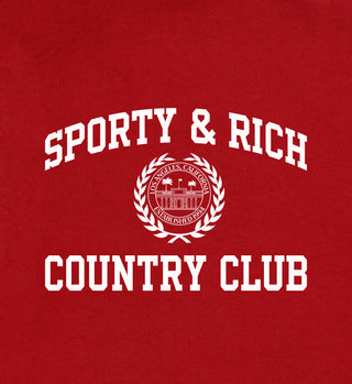 Varsity Crest Crewneck - Ruby/White