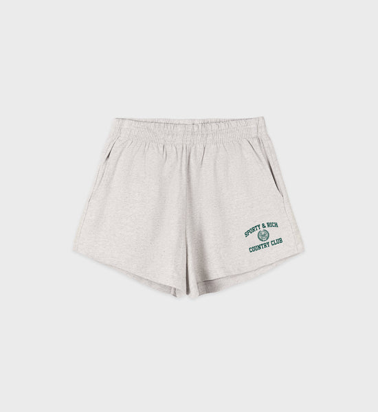 Varsity Crest Disco Short - Heather Gray/Forest – Sporty & Rich