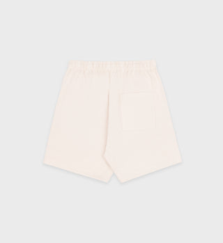 Varsity Crest Gym Short - Cream/Chocolate