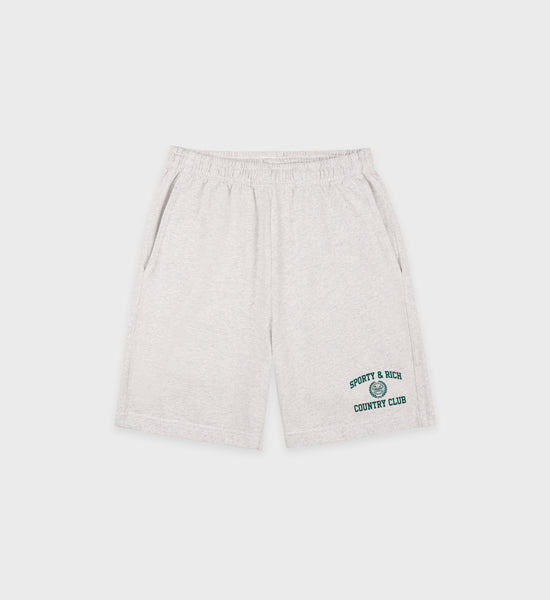 Varsity Crest Gym Short - Heather Gray/Forest