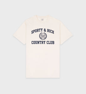 Varsity Crest T-Shirt - Cream/Navy