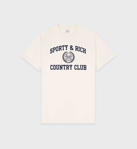 Varsity Crest T-Shirt - Cream/Navy