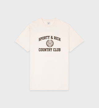 Varsity Crest T-Shirt - Cream/Chocolate