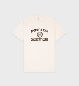 Varsity Crest T-Shirt - Cream/Chocolate