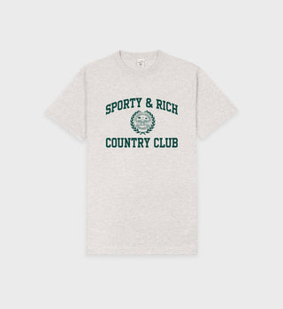 Varsity Crest T-Shirt - Heather Gray/Forest