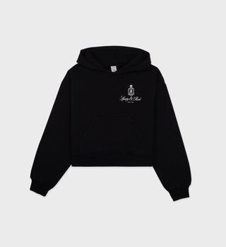 Vendome Cropped Hoodie - Black/White