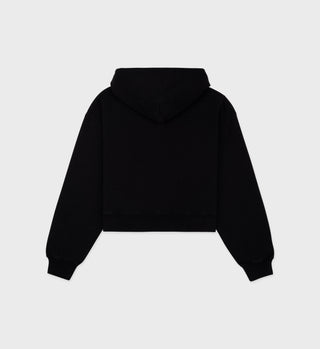 Vendome Cropped Hoodie - Black/White