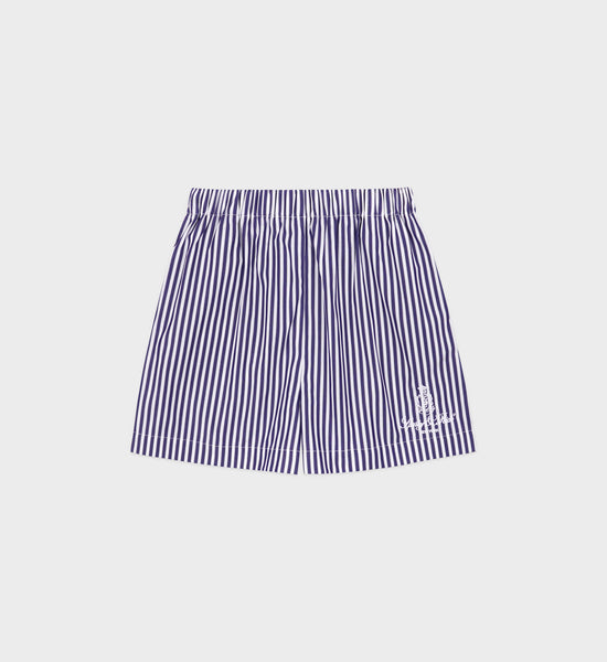 Vendome Poplin Short - Navy Stripe/White