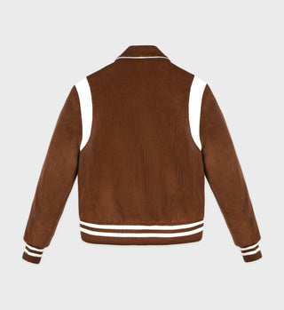 Vendome Corduroy Varsity Jacket - Tobacco/White