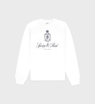 Vendome Crewneck - White/Navy
