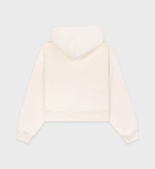 Vendome Cropped Zip Hoodie - Cream/Chocolate