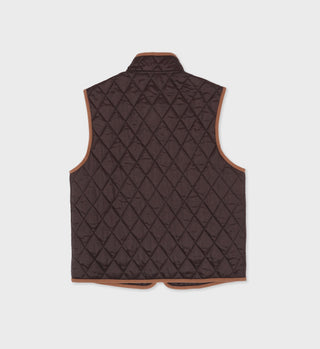 Vendome Quilted Riding Vest - Chocolate/Tan