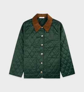 Vendome Quilted Jacket - Forest/Light Tan