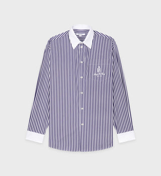 Vendome Oversized Shirt - Navy Stripe/White