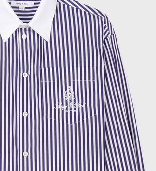 Vendome Oversized Shirt - Navy Stripe/White