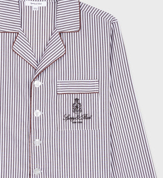 Vendome Pyjama Shirt - Brown Striped