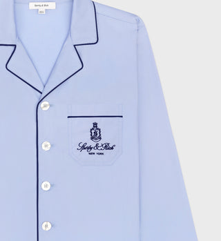 Vendome Pyjama Shirt - Sky Blue/Navy