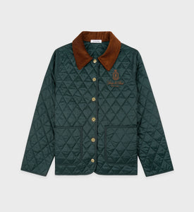 Vendome Nylon Quilted Jacket - Forest/Tan