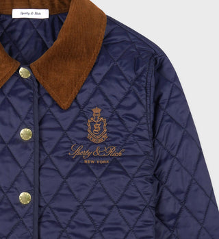 Vendome Nylon Quilted Jacket - Navy/Tan