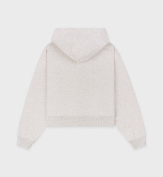 Hoodie cropped Vendome Resort - Gris Chiné/Marine