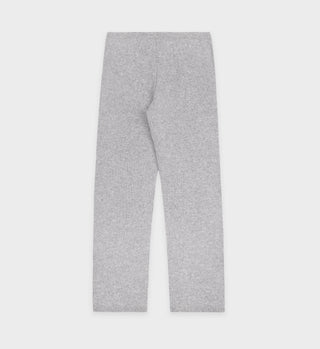 Vendome Script Cashmere Trousers - Heather Gray/White