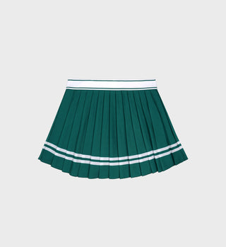 Vendome Script Pleated Skirt - Alpine/White